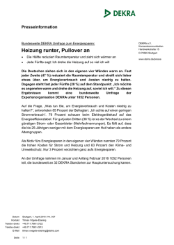Heizung runter, Pullover an