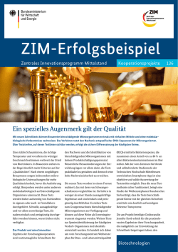 Ein spezielles Augenmerk gilt der Qualität