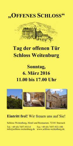 Offenes Schloss - Schloss Weitenburg