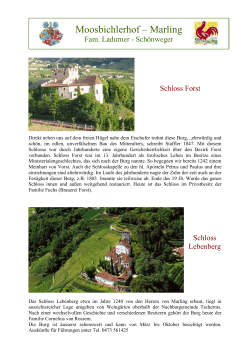 Schloss Forst - Der Moosbichlerhof in Marling bei Meran