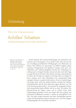 Martin Zimmermann: Achilles` Schatten Leichenschändung in der