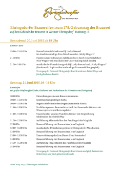 Ehringsdorfer Brauereifest zum 175. Geburtstag der Brauerei