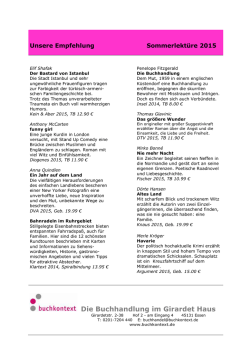 Sommerlektüre 2015