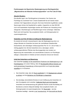 Positionspapier der Bayerischen Staatsregierung zum