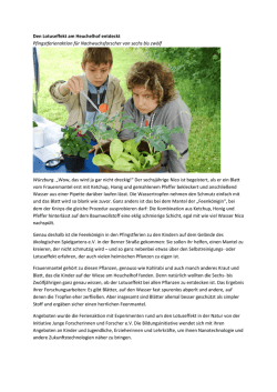 Den Lotuseffekt am Heuchelhof entdeckt Pfingstferienaktion für
