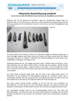 Historische Bacheinfassung entdeckt