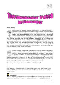 November_Tratsch - Therapeutischer Tratsch