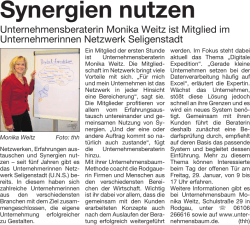 Synergien nutzen - UNS - Unternehmerinnen Netzwerk Seligenstadt