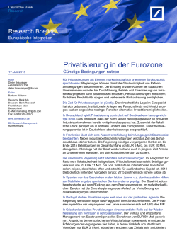 Privatisierung in der Eurozone: Günstige Bedingungen nutzen