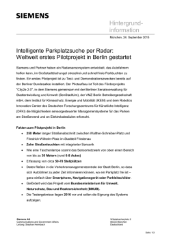 Intelligente Parkplatzsuche per Radar
