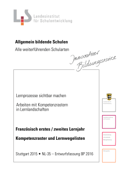 Französisch – Kompetenzraster und Lernwegelisten