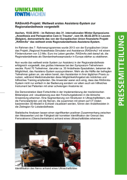 RASimAS-Projekt: Weltweit erstes Assistenz