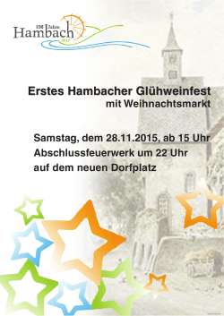 Erstes Hambacher Glühweinfest Erstes Hambacher