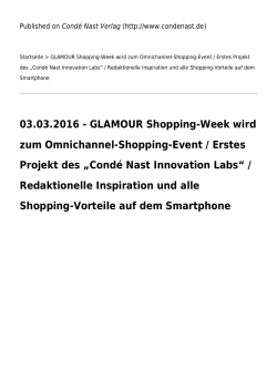 GLAMOUR Shopping-Week wird zum Omnichannel