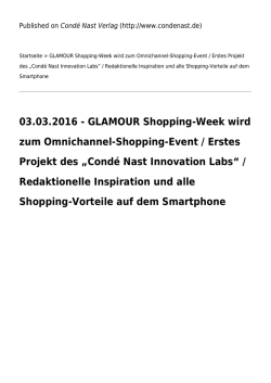 GLAMOUR Shopping-Week wird zum Omnichannel