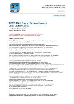 TPRS Mini Story: Schneckenwitz
