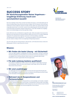 Success-Story zum - RV-Versicherungsmakler Rainer