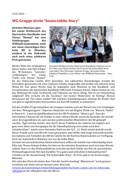 WG-Gruppe dreht "besterzählte Story" - Willibald
