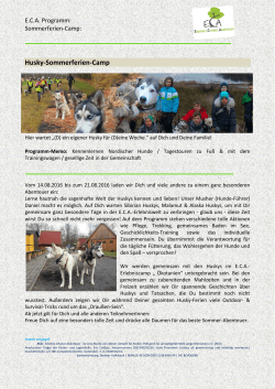 Husky-Sommerferien-Camp - Aktion Umwelt für Kinder