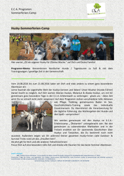 Husky-Sommerferien-Camp - Aktion Umwelt f&uuml;r Kinder