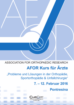 AFOR Kurs für Ärzte - Swiss Orthopaedics