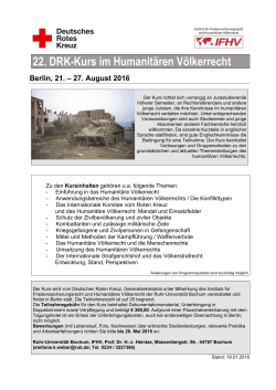 22. DRK-Kurs im Humanitären Völkerrecht