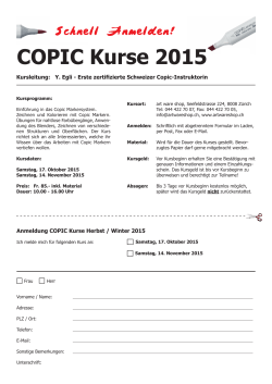 COPIC Kurse 2015