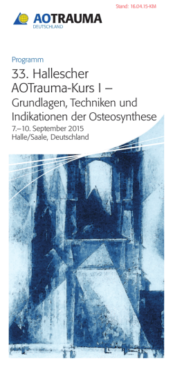 33. Hallescher AOTrauma-Kurs I