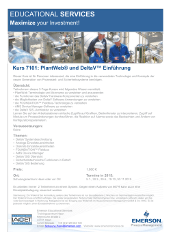 DeltaV Kurse 2015 - Emerson Process Management