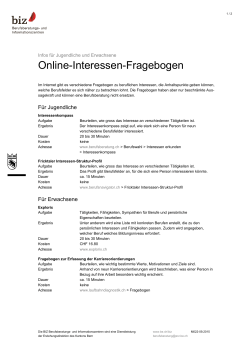 Online-Interessen-Fragebogen - Erziehungsdirektion des Kantons