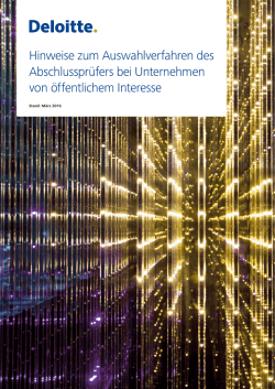Hinweise zum Auswahlverfahren des Abschlusspr&uuml;fers bei