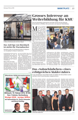 Grosses Interesse an - Wyrsch Unternehmerschule AG