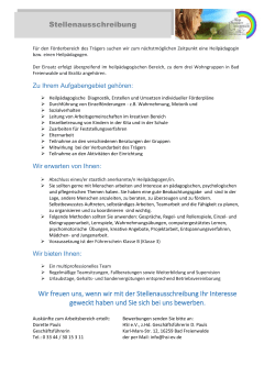heilp&auml;dagogische Fachkr&auml;fte