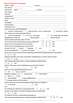 Kieferorthopädische Anamnese