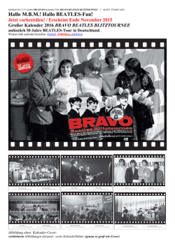 Gro&szlig;er BEATLES-Kalender 2016 BRAVO