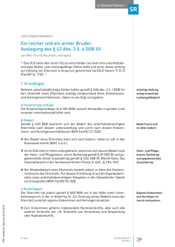 Ein reicher und ein armer Bruder: auslegung des &sect; 43 abs. 3