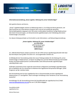 Informationsveranstaltung „Green Logistics: Stärkung CO2