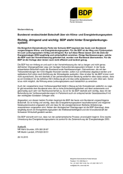 Dringend, richtig und wichtig-BDP steht hinter