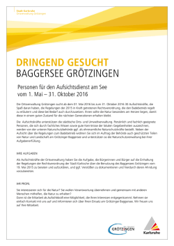 DRINGEND GESUCHT BAGGERSEE GR&Ouml;TZINGEN