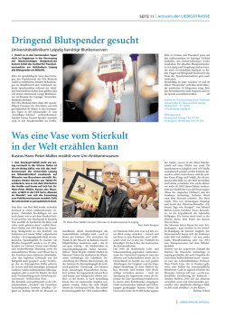 Dringend Blutspender gesucht Was eine Vase vom Stierkult in der