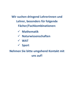 Wir suchen dringend Lehrerinnen und Lehrer, besonders für