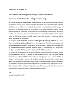 16.09.2015 Medienmitteilung AV 2020 Beratung im Staenderat