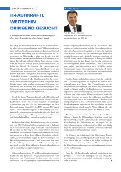 IT-FACHKR&Auml;FTE WEITERHIN DRINGEND GESUCHT