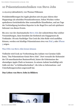 10 Präsentationstechniken von Steve Jobs