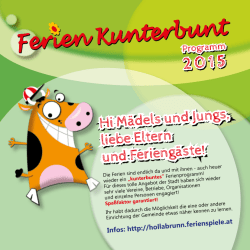 Hi M&auml;dels und Jungs, liebe Eltern und Ferieng&auml;ste!