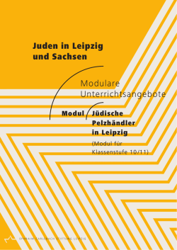 Juden in Leipzig und Sachsen Modulare Unterrichtsangebote