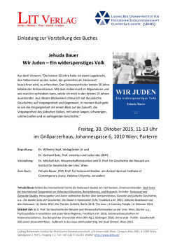 Jehuda Bauer Wir Juden &ndash; Ein widerspenstiges Volk