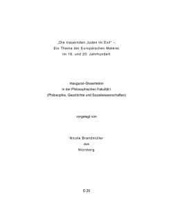 „Die trauernden Juden im Exil“ – Ein Thema der Europäischen