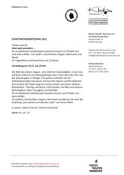 SCHATTENTHEATERFESTIVAL 2015 Theater Siemitz Ganz weit