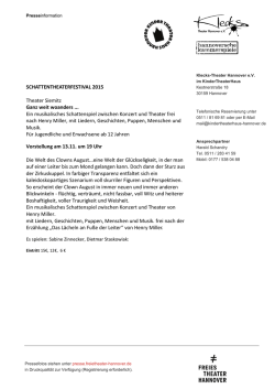 SCHATTENTHEATERFESTIVAL 2015 Theater Siemitz Ganz weit